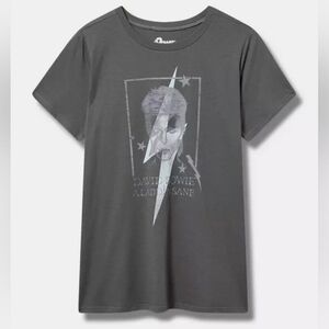 Torrid Gray Ziggy Stardust David Bowie Graphic Band Tee T-Shirt 3X 22/24 NWT